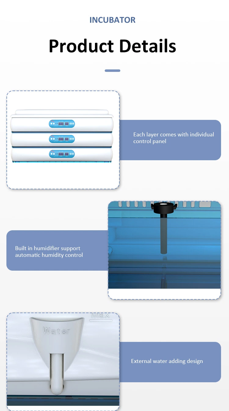 Hhd H720 Egg Incubator Automatic Temperature Control Plastic Inner Tray Hatchery Equipment